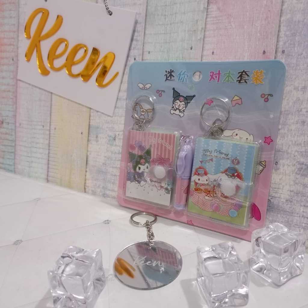

MEMO MINI BISA DIBUAT GANTUNGAN KUNCI SANRIO NOTEBOOK KEMBAR GANCI
