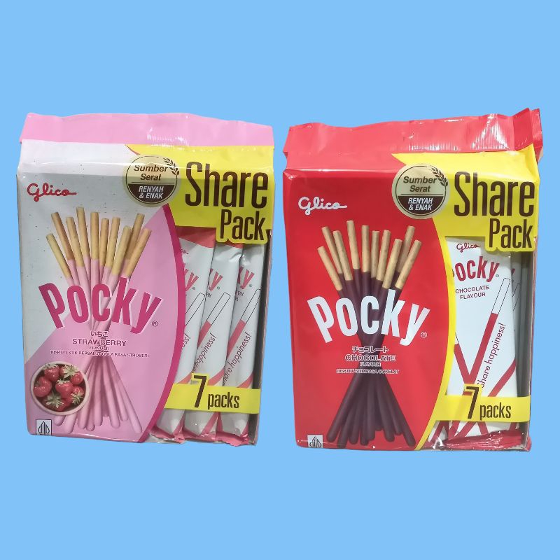 

Pocky Stick 147gr SHARE PACK Chocolate Strawberry Biscuit [7 sachet/pack]