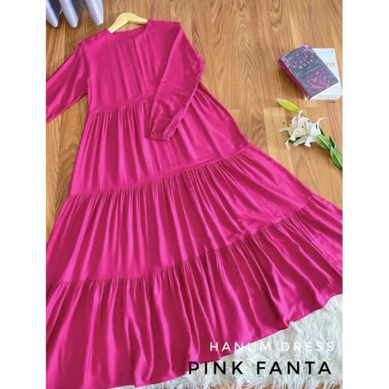 HANUM DRESS Gamis Rayon Twill Premium Busui Rempel Susun