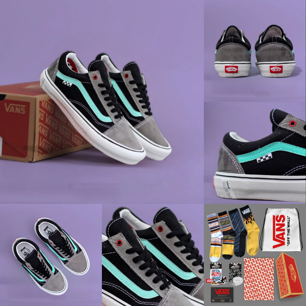 Sepatu Vans OLDSKOOL BERLE PRO BLACK GREY LIST TOSCA ORIGINAL Import BNIB Made In China