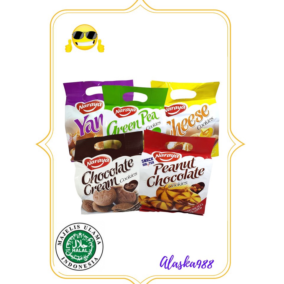 

Ready NARAYA COOKIES CHOCO CHEESE YAM GREEN PAS Ready
