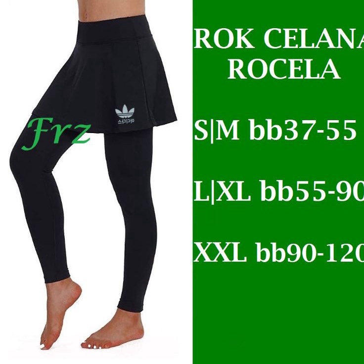 Murah Rocela Celana Legging + Rok Senam  Olah Raga Wanita Leging ROK Sport Ukuran Jumbo dan STD Untu