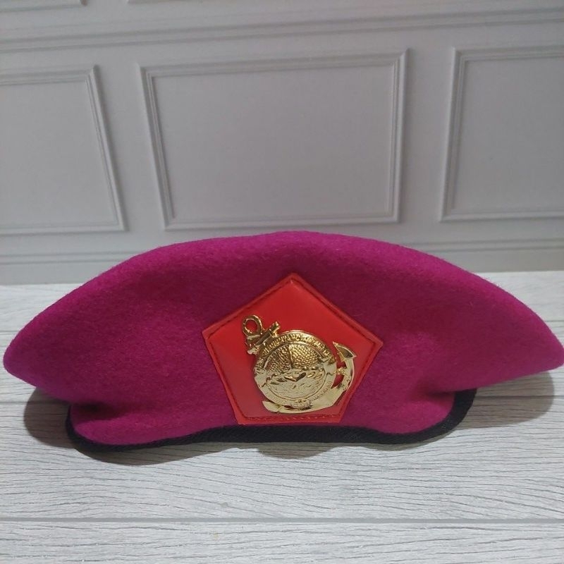 Baret TNI AL ASLI Jatah Pembagian Baret + Emblem
