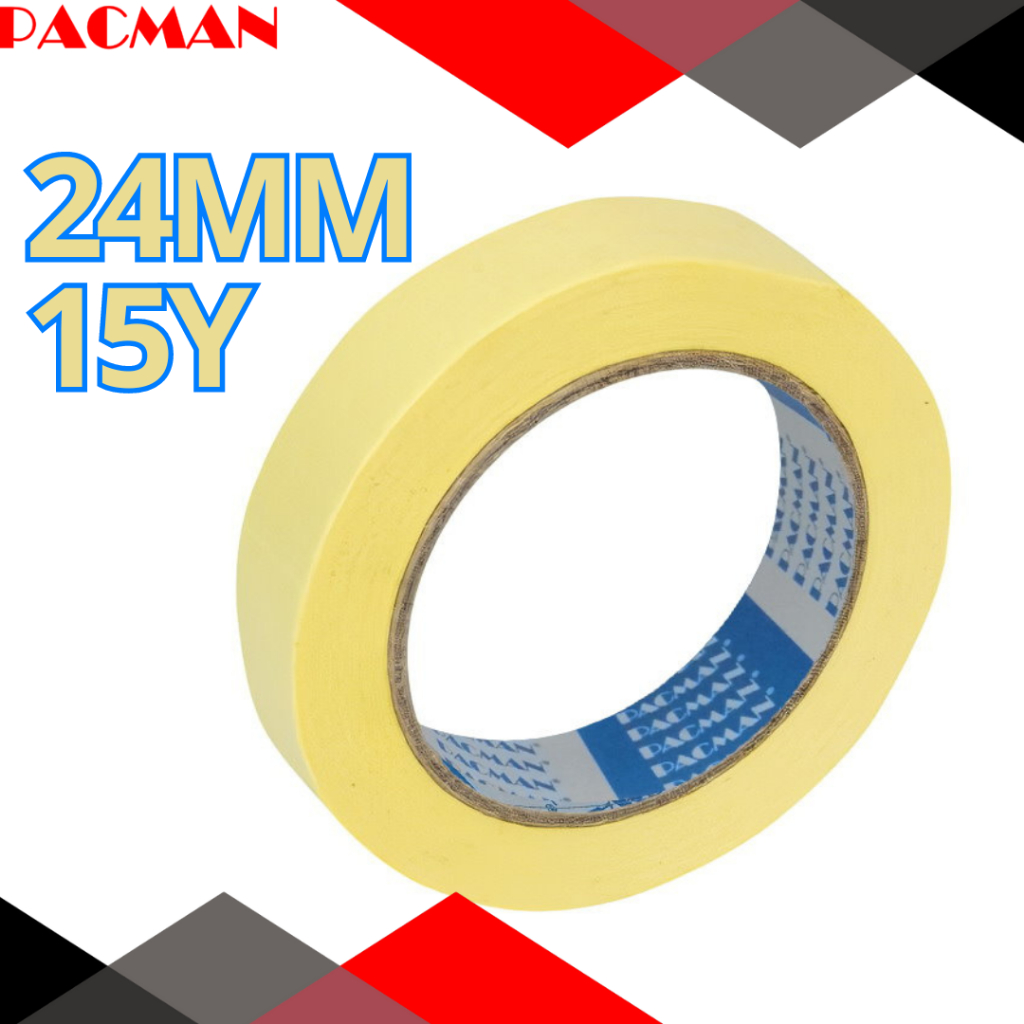 

1 inchi x 15 Masking tape Pacman original 100% lakban kertas murah berkualitas
