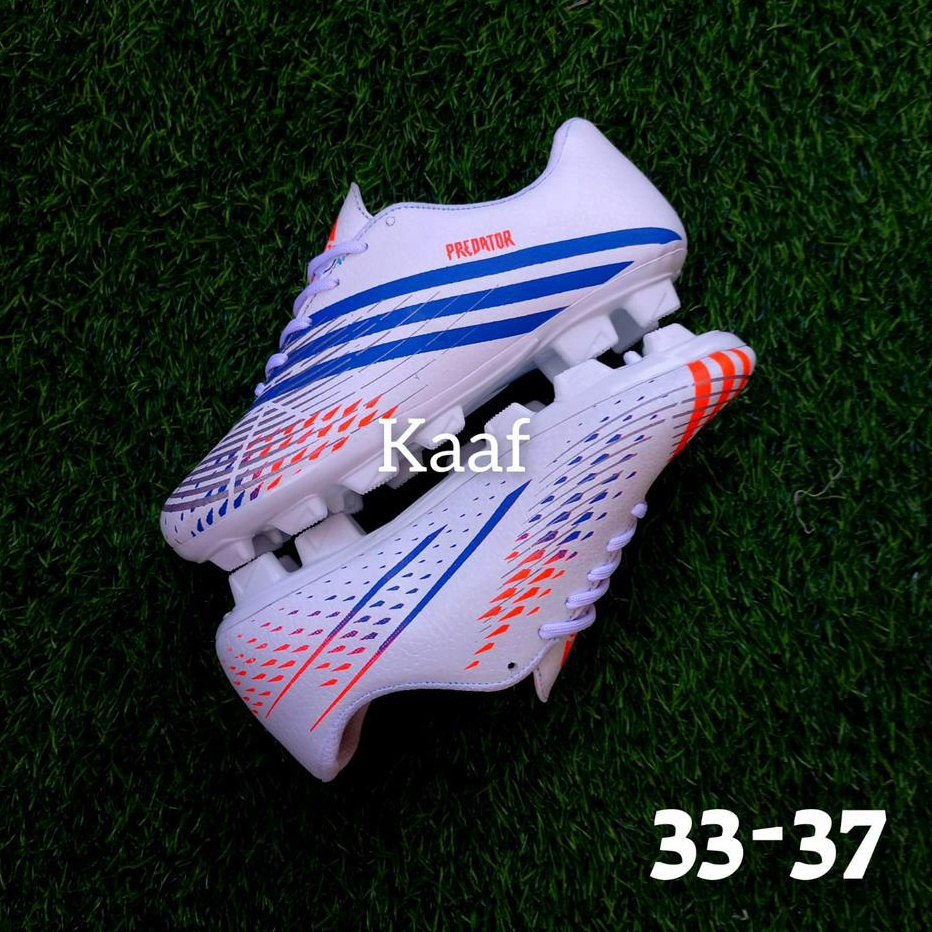 ✤New✤ Sepatu Bola Anak Predator Edge FG Al Rihla White Solar Yellow Power Blue l COD Sepatu Futsal J