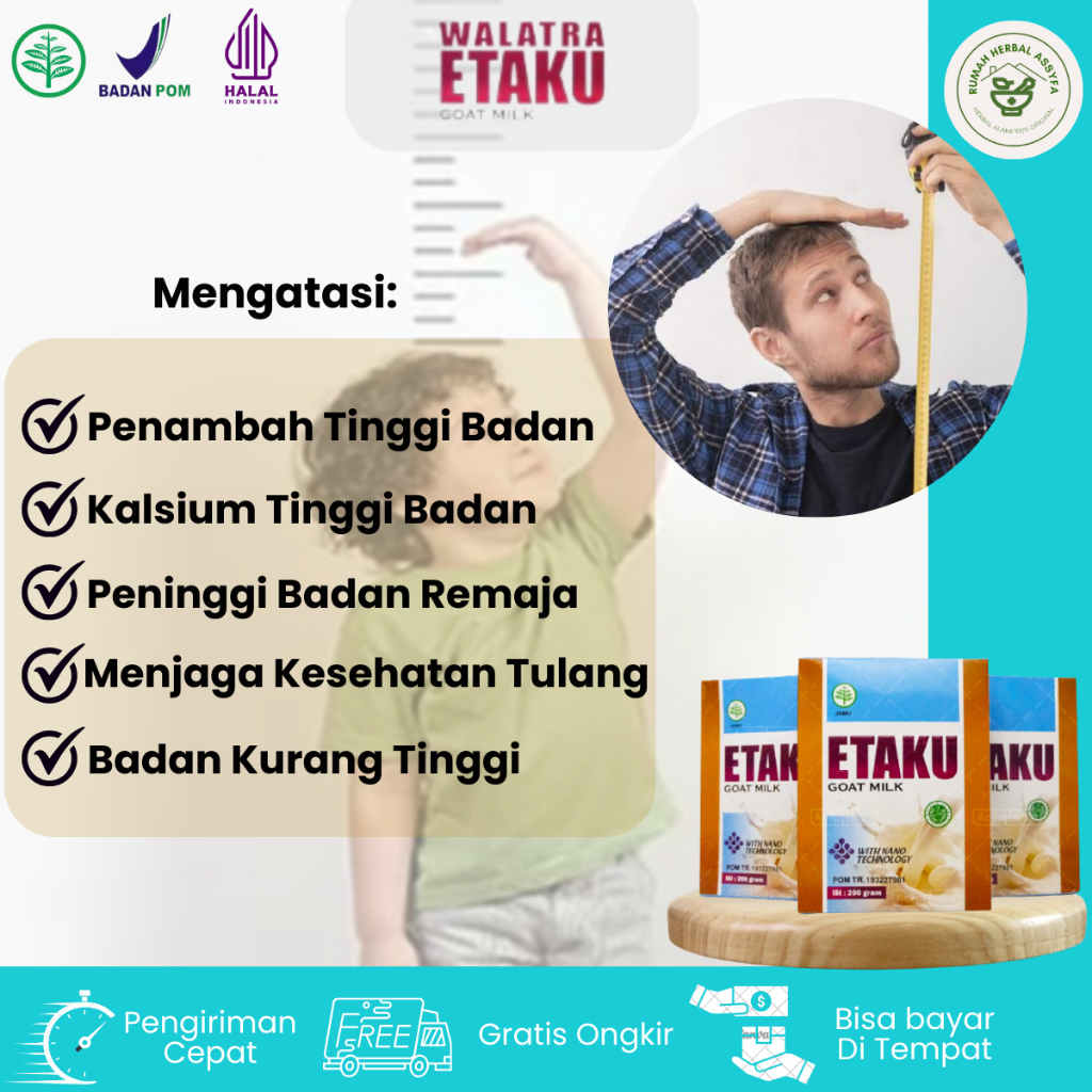Susu Peninggi Badan Remaja Anak Dewasa 5 12 18 20 Tahun Keatas, Penambah Tinggi Badan Alami, Kalsium