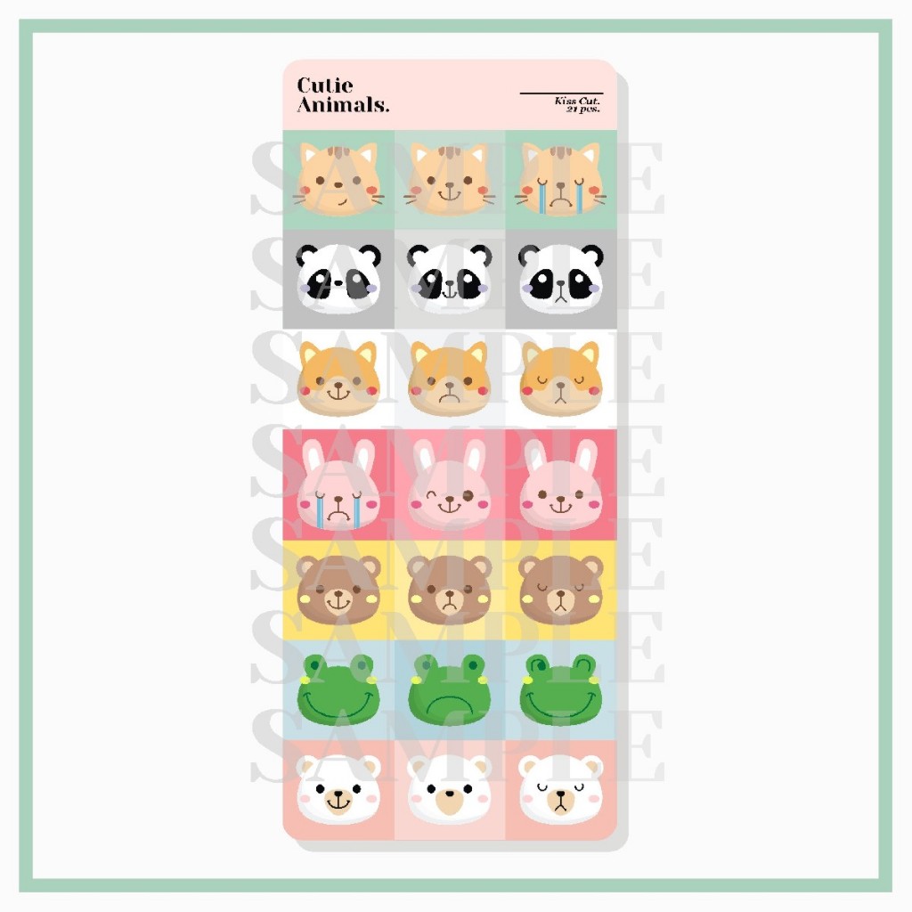 

CUTIE ANIMALS KISS CUT STIKER / STICKER by ROSIKARNION