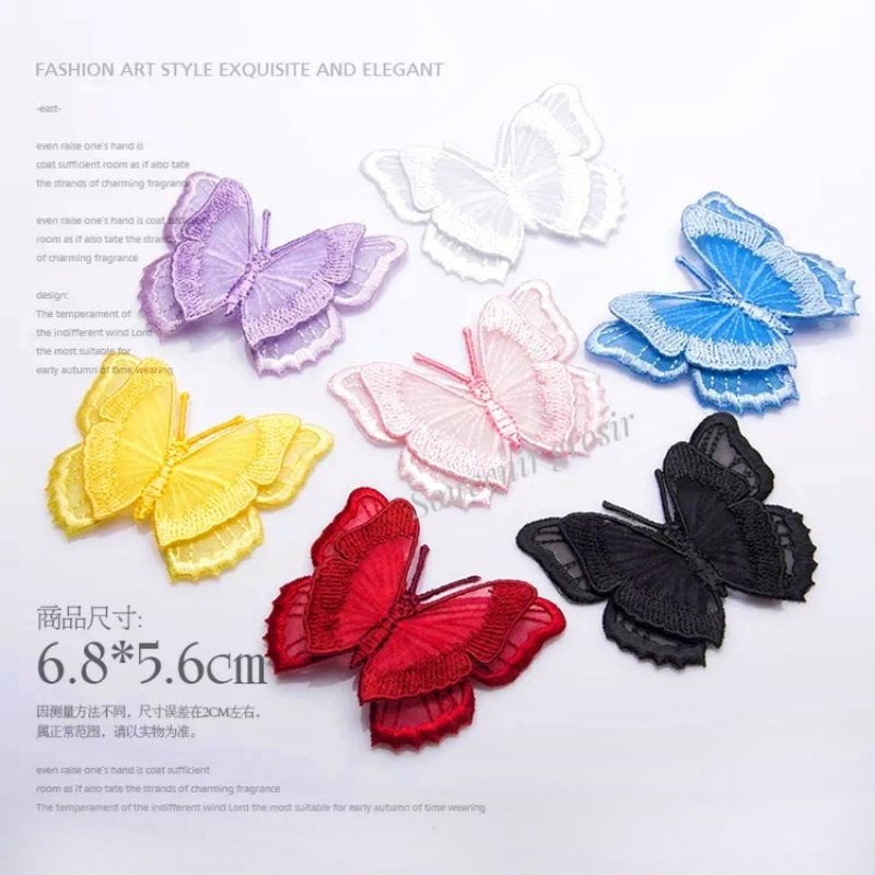 Aplikasi kupu bordir - Hiasan kupu bordir