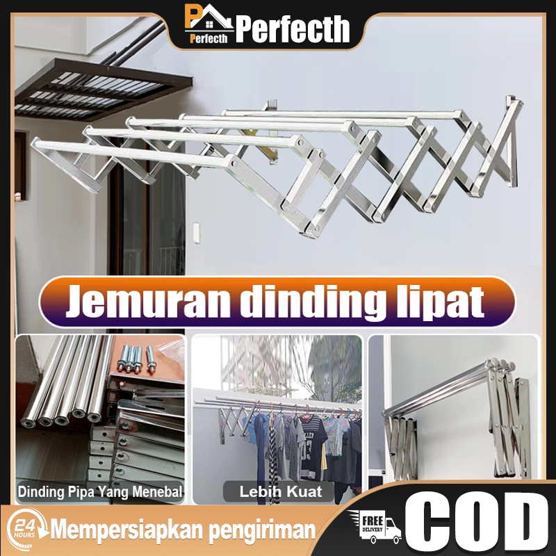 Jemuran baju pakaian dinding 200CM/Jemuran dinding stainless/steel Jemuran lipat dinding/stainless s