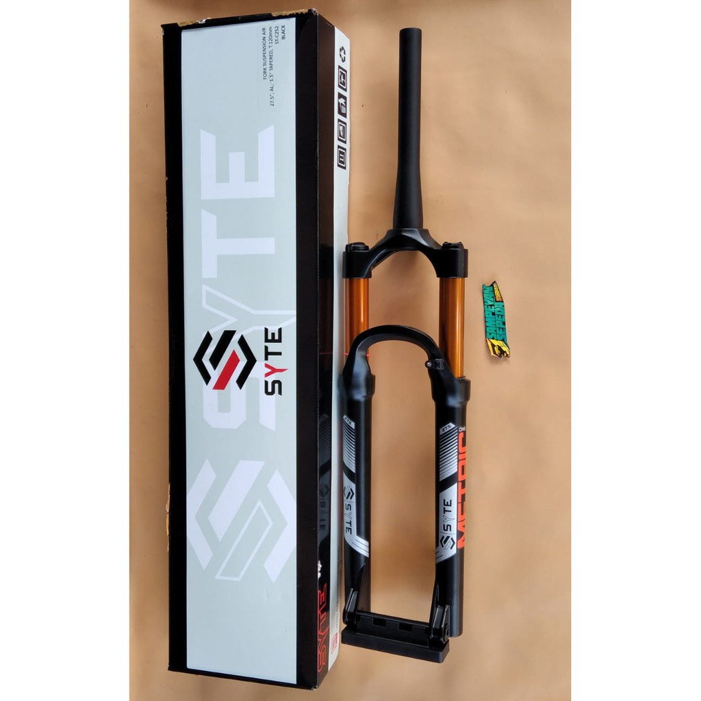 Fork Sepeda MTB SYTE C252 27.5 Air Tappered Lock Out 120mm Shock depan Hitam