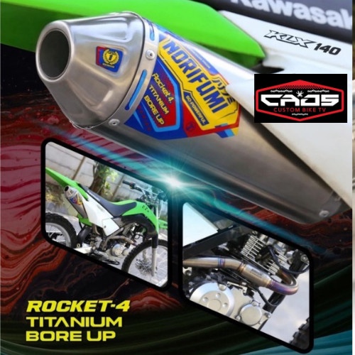 KNALPOT NORIFUMI ROCKET 4 TITANIUM BORE UP KLX CRF 150 WR 155 ORIGINAL