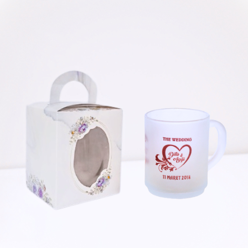 GELAS TANGKAI CUSTOM SABLON NAMA FREE BOX | SOUVENIR NIKAH GELAS KACA | SOUVENIR NIKAH GELAS KOPI | 