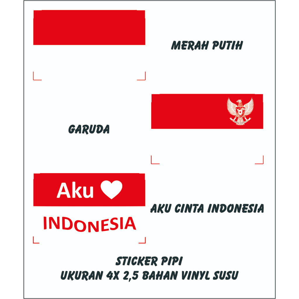 

STIKER PIPI BENDERA INDONESIA BAHAN STICKER VINYL SUSU (TAHAN AIR