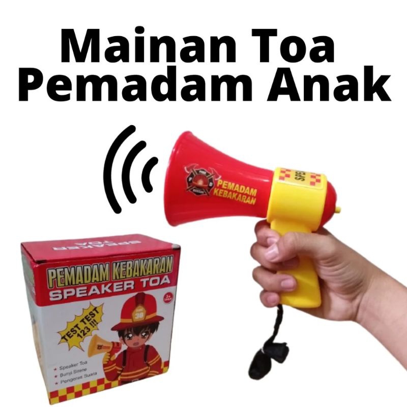 Mainan Edukasi Anak Speaker TOA Mini Pemadam Dan Polisi -Megaphone Sirine