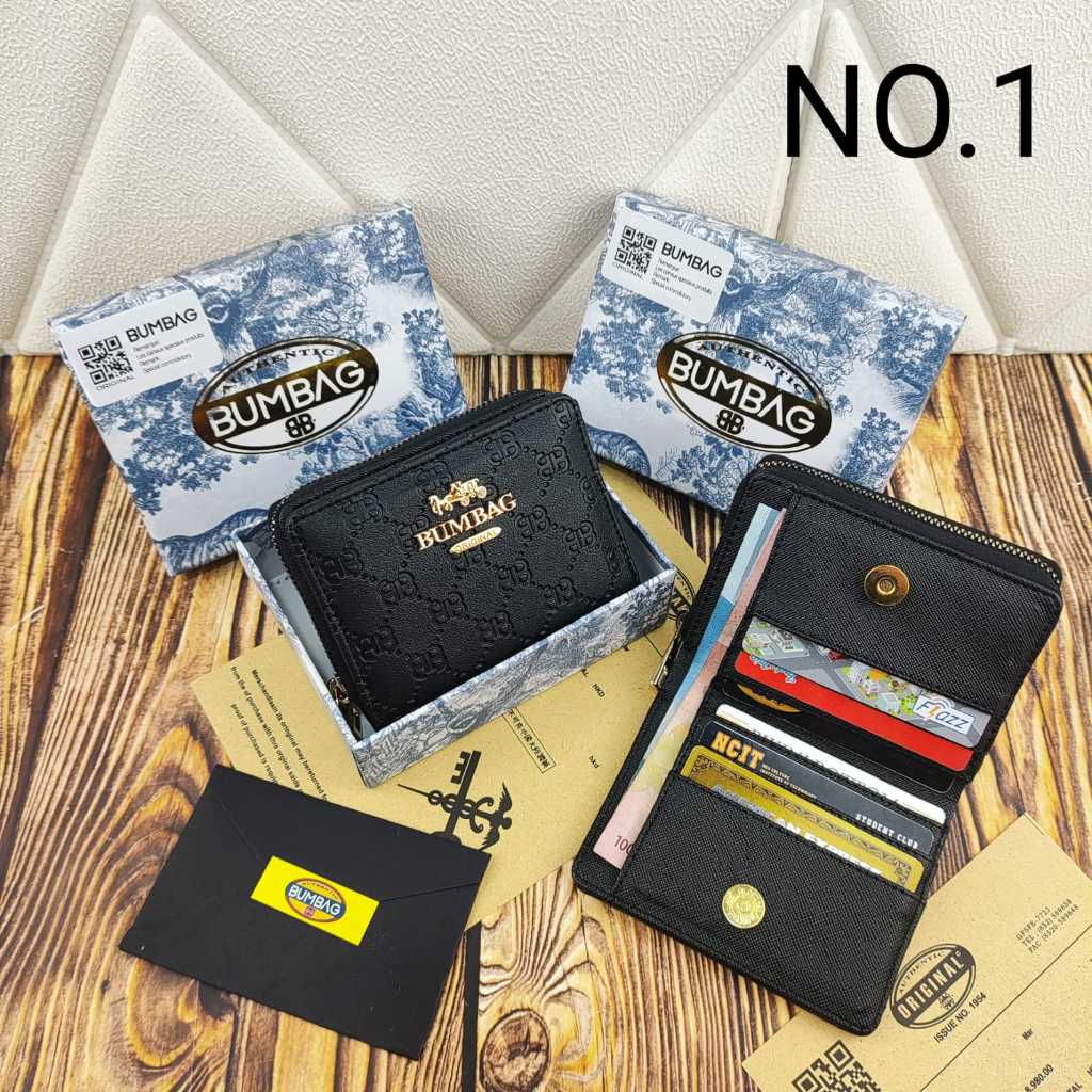 BUMBAG - DOMPET KARTU BLACKEDITION FREEBOX MULTIFUNGSI TEMPAT KARTU DOMPET KECIL IMPORT PREMIUM FREE