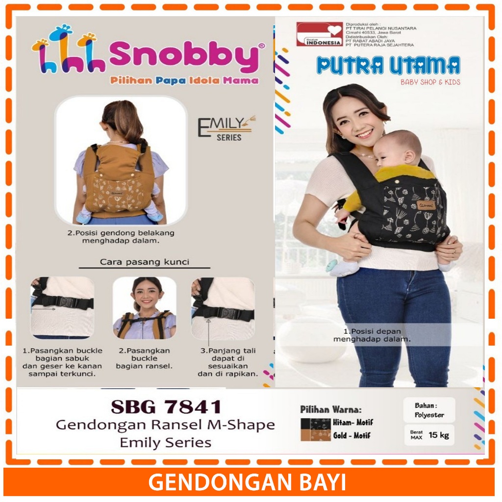 Gendongan Depan Bayi Gendongan M-Shape Snobby SBG 7841