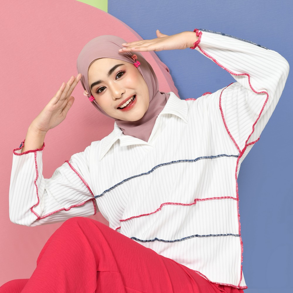 RX FASHION - YUNA PLAYFULL KNIT TOP / ATASAN MUSLIM WANITA -PN