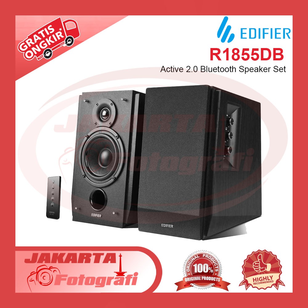 Edifier R1855DB Active 2.0 Bluetooth Speaker Set - Hitam Matte