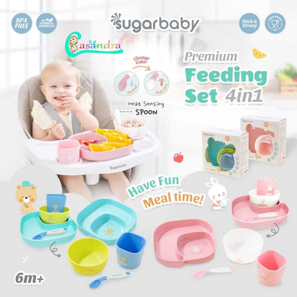 Sugar Baby Premium Feeding Set 4 in 1 / Sugar Baby Tempat Makan Bayi