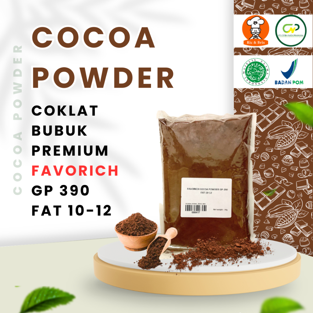

Pure Cocoa Powder Favorich AP390 10-12 / Coklat Bubuk Favorich / Bubuk Coklat Premium / Bubuk Coklat Murni / Chocolate Powder /Coklat Powder/Cocoa Powder