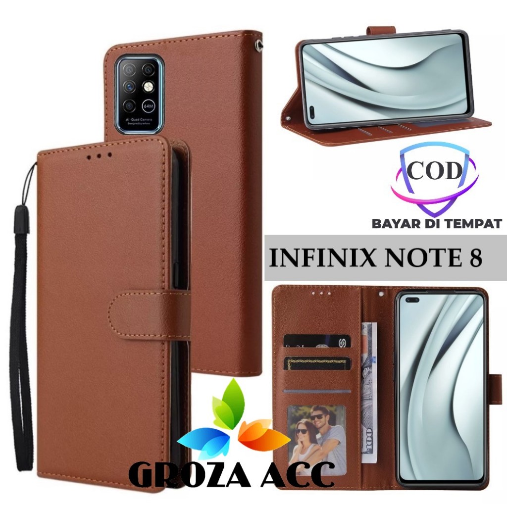 Flip Case INFINIX NOTE 8 Case Wallet Kulit Casing Dompet Case Wallet Leather Flip Case INFINIX NOTE 