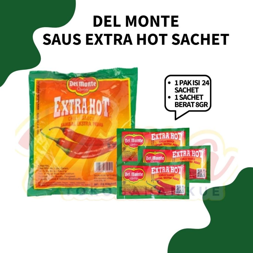 

Del Monte Extra Hot Sauce Sachet 8 x 24 / Saus Extra Pedas Sachet Delmonte