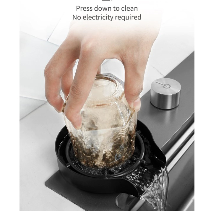 Vbell-Wastafel Dengan Keran yang Bisa Disesuaikan / Stainless Steel Minimalist Style Sink / Modern Kitchen Sink Luxury Black Sink