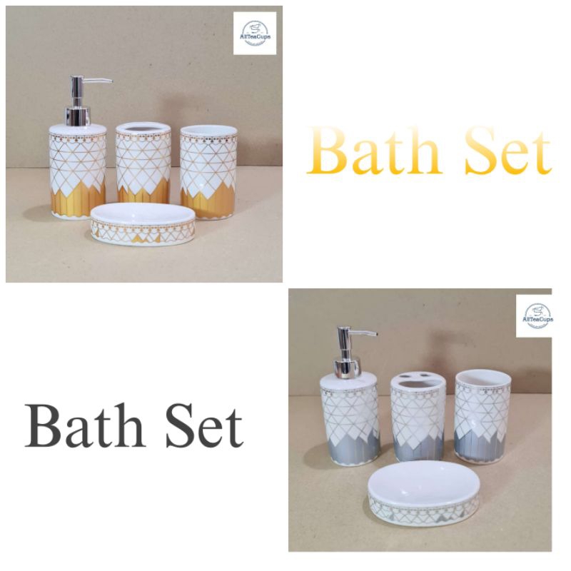 Bath Set Garis 2 Warna Keramik