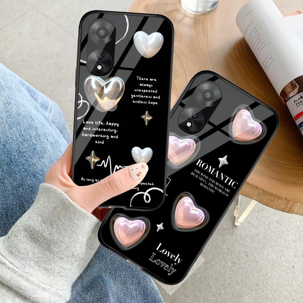 Case Kaca Oppo A58 A78  - Casing Hp Oppo A58 A78 - Softcase Kaca Glossy Oppo A58 A78 - Case Keren Op