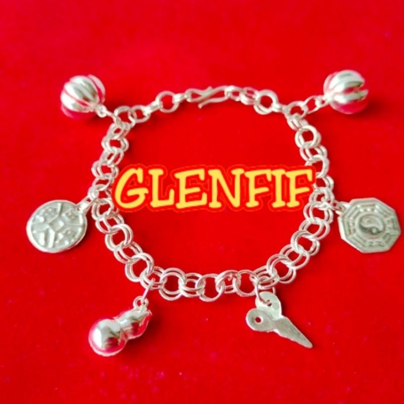 GLENFIF Gelang Kaki Perak Anak Bayi model Pakkua Holo 1 Kokot Kaitan GLENFIF