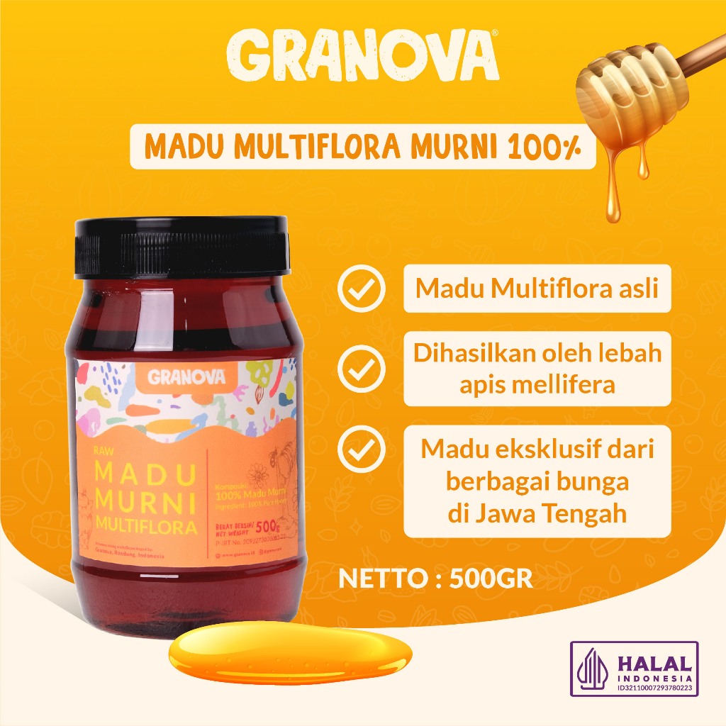 

Granova - Madu Murni Multiflora 500gr (Premium, Madu Asli 100%, Sehat, Natural)