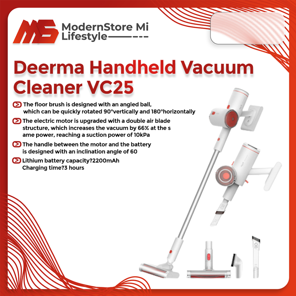 Deerma VC25 Vacuum Cleaner - Handheld Wireless Vacuum Cleaner