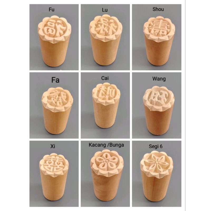 Cap Pao Stempel Huat kue Bakpao rolling pin Kayu