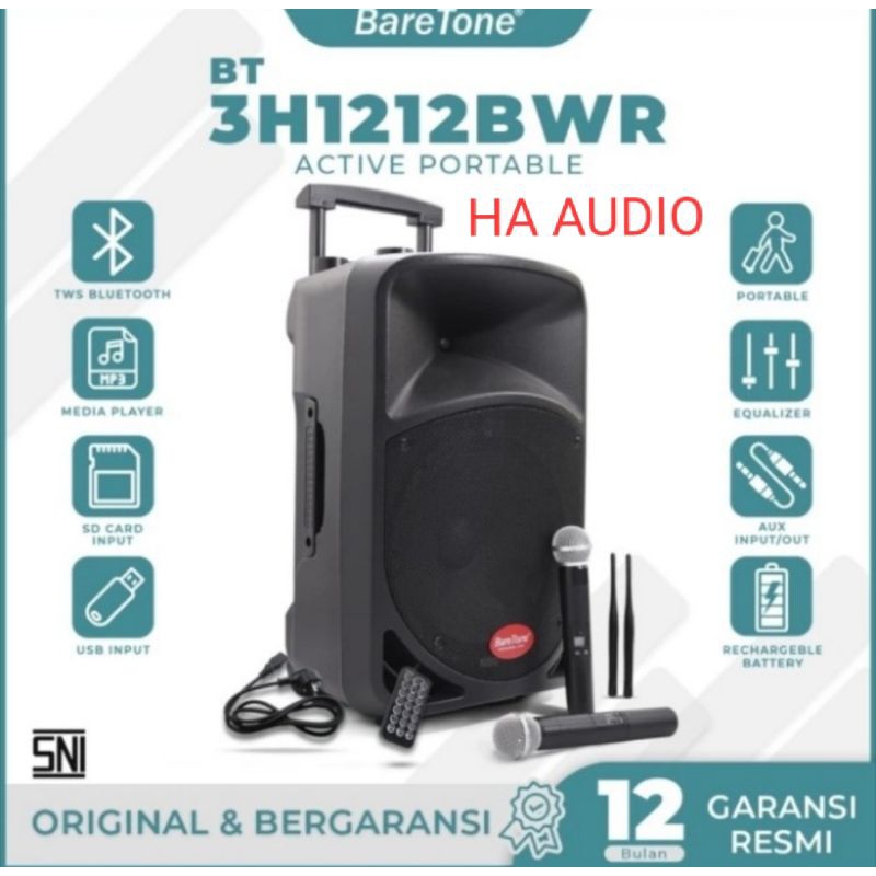 SPEAKER PORTABEL BARETONE MAX 1212 BWR (12 INCH)SPEAKER PORTABEL BARETONE 12 INCH ORIGINAL