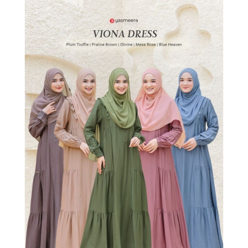 YASMEERA - VIONA DRESS / GAMIS POLOS / RUFFLE DRESS / GAMIS KONDANGAN / SYARI DRESS / GAMIS SYARI