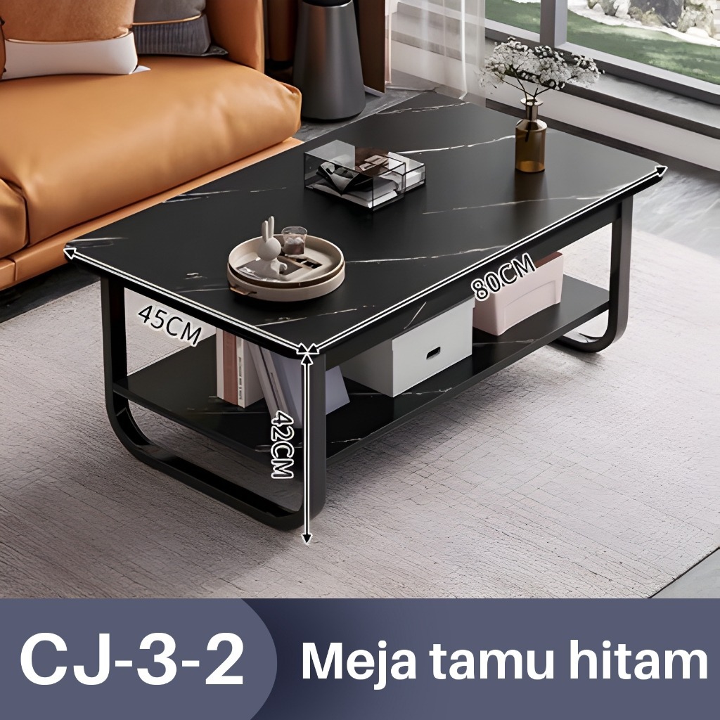 PROMO Meja kopi ruang tamu meja kantor meja kecil sederhana persegi panjang meja kopi minimalis doub