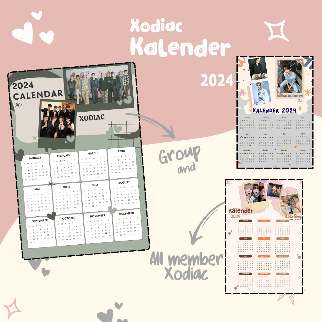

KALENDER 2024 XODIAC KPOP GROUP AND ALL MEMBER