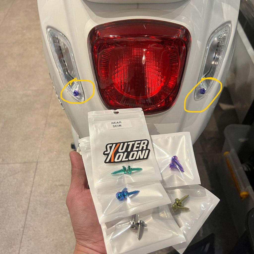 Titanium Bolt Baut Sein Lampu rear belakang Vespa Sprint Primavera 3v iget abs