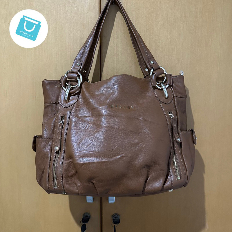 Preloved Sisley Leather Bag