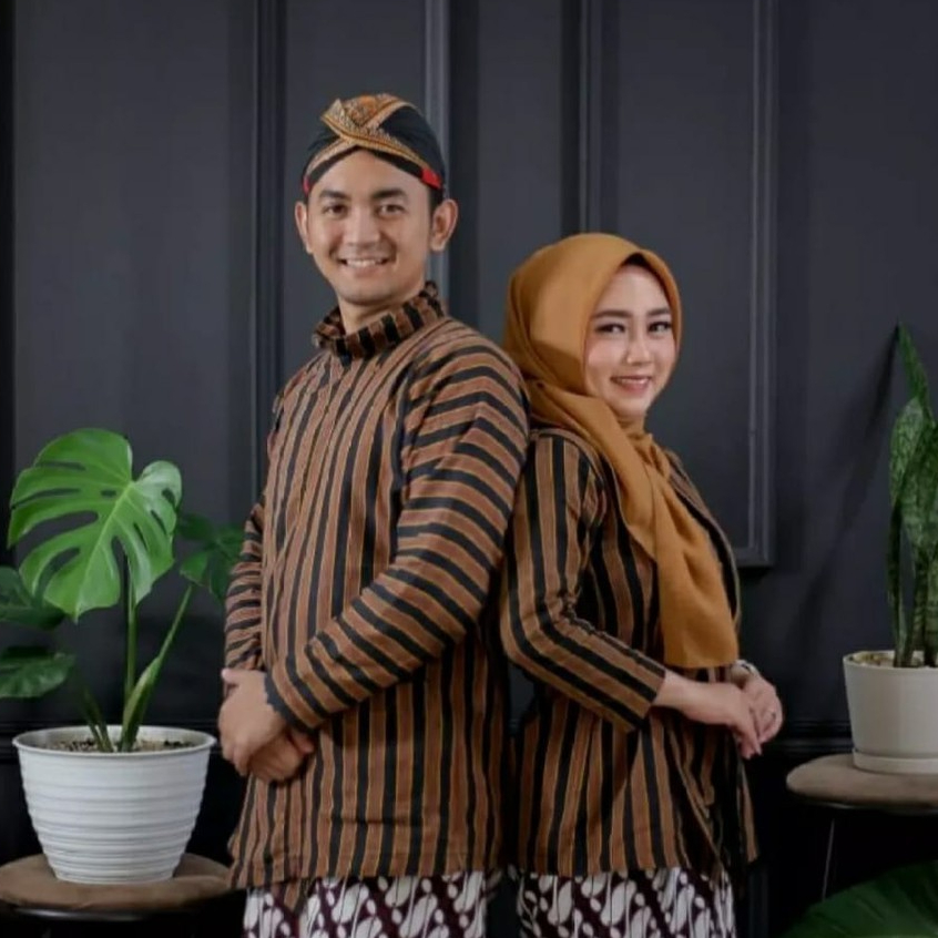 GROSIR‼️Baju Lurik Jawa Pria/Kebaya Lurik Wanita/Baju Adat Jawa/Baju Lurik Wanita/Baju Lurik Jumbo