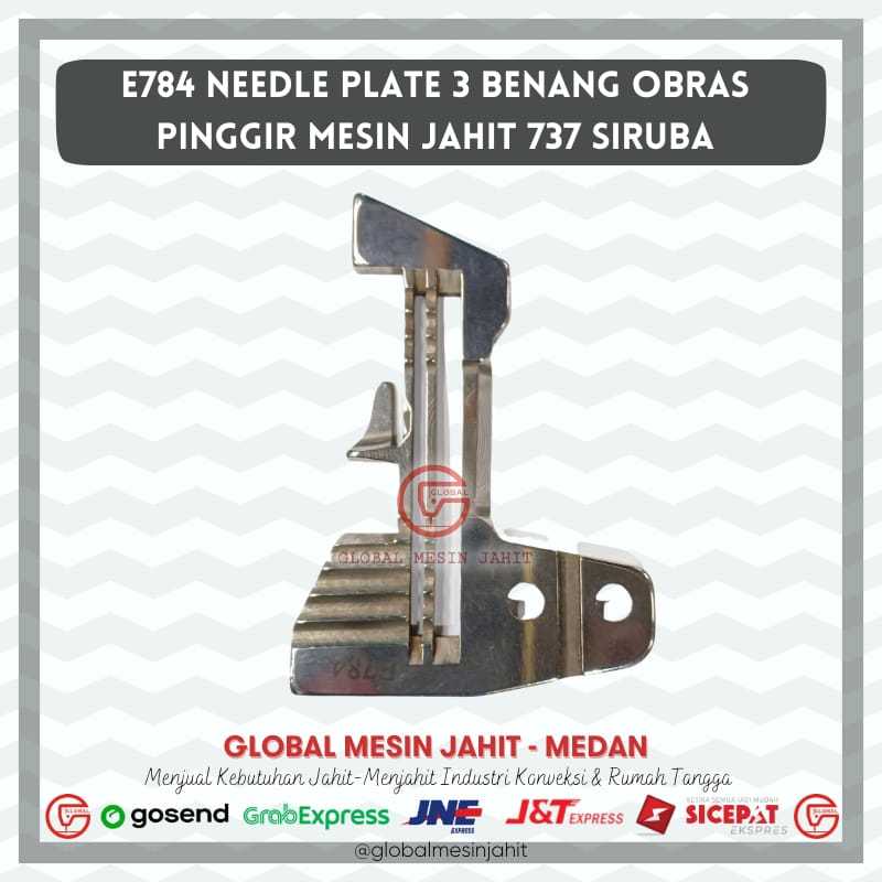 E784 NEEDLE PLATE PLAT GIGI OBRAS PINGGIR MESIN JAHIT 737 SIRUBA