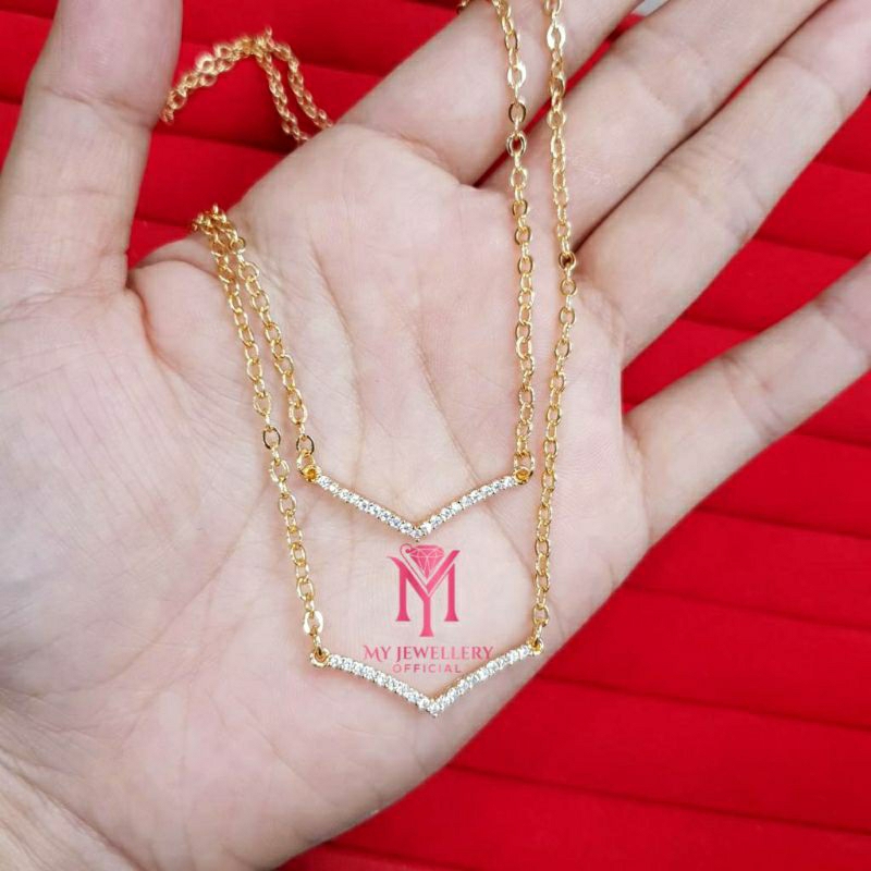 Myjewelleryofficial - Kalung V Crystal Zirconia