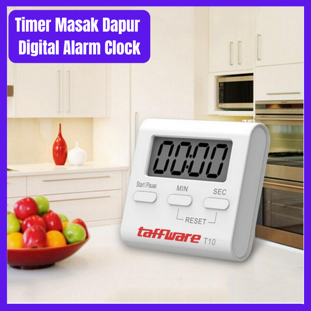 Timer Masak Dapur Countdown Digital Alarm Clock Taffware Digital Kitchen Timer Cooking Timer LCD Dig
