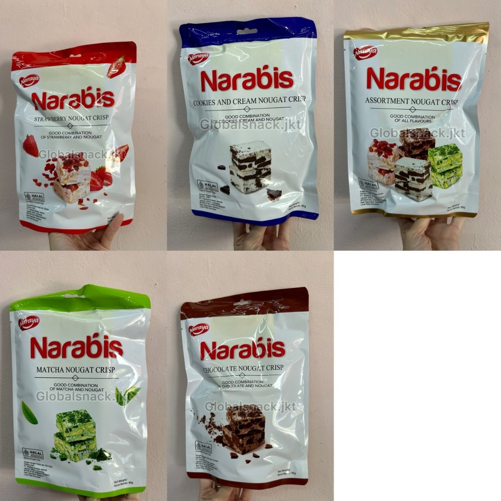 

[SMALL 90GR] NARAYA NARABIS NOUGAT CRISP CHOCOLATE / STRAWBERRY / COOKIES AND CREAM / MATCHA / ASSORTMENT