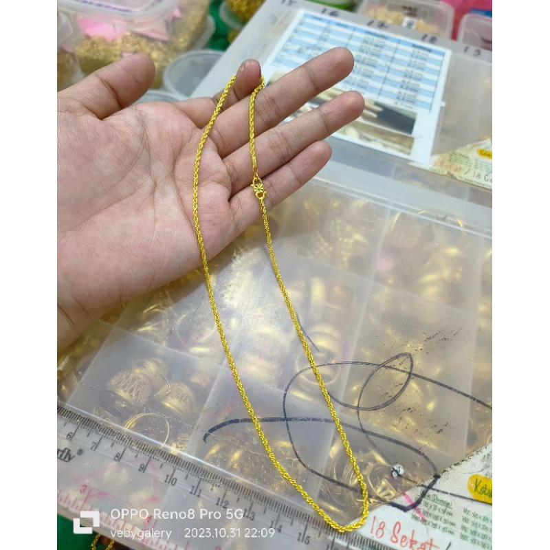 kalung tambang koin mesin 45cm yaxiya 24k