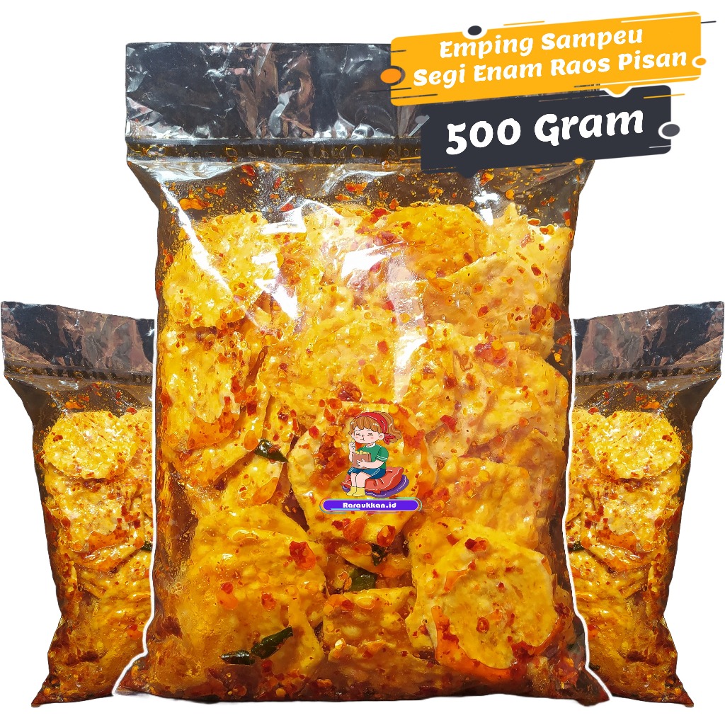 

Emping singkong cikruh extra pedas daun jeruk isi 500gr