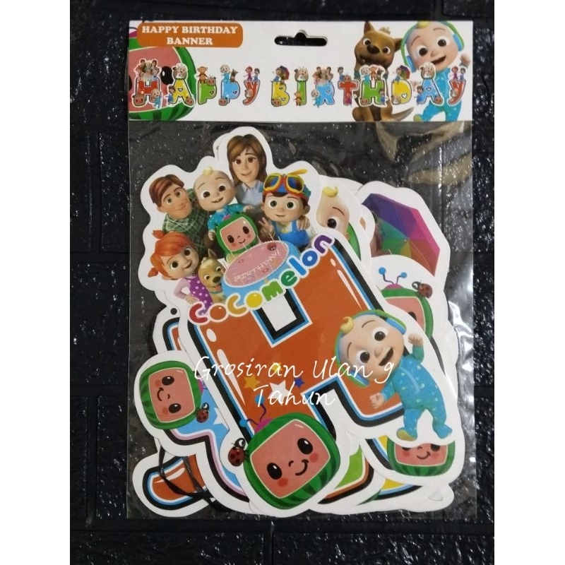 Banner Karakter Jumbo Cocomelon / Banner Ulang Tahun Cocomelon
