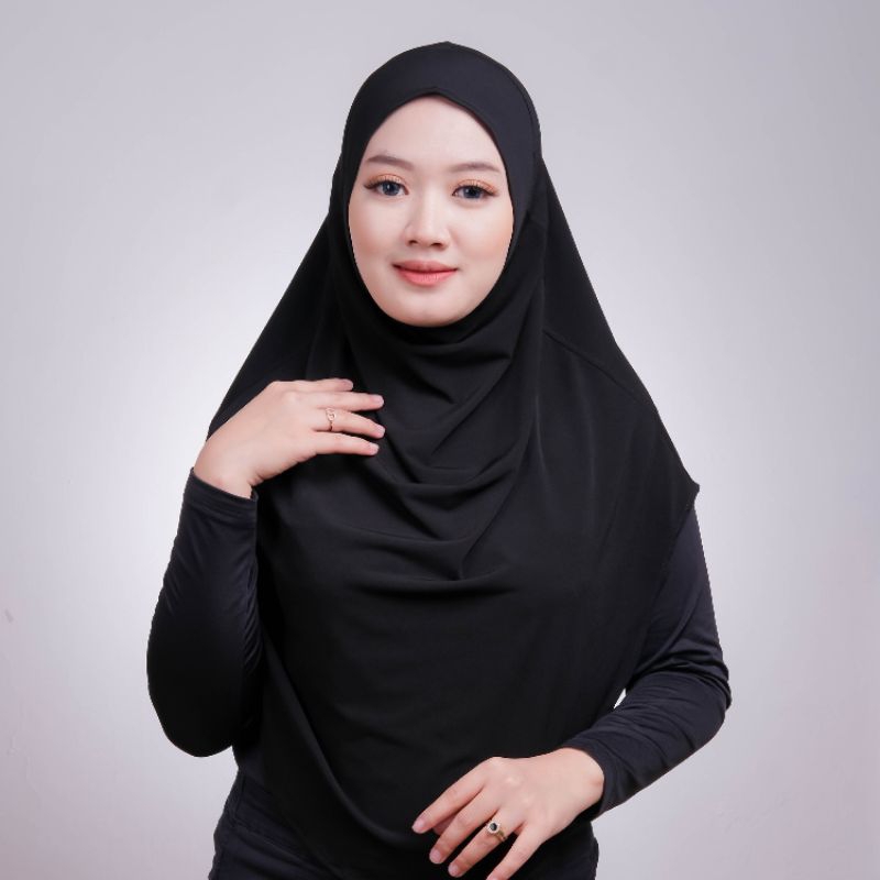 Jilbab Sport - Hijab Kerudung Bergo Instan Olahraga Panjang Menutup Dada Premium - HIMÁNDA x KAMINID