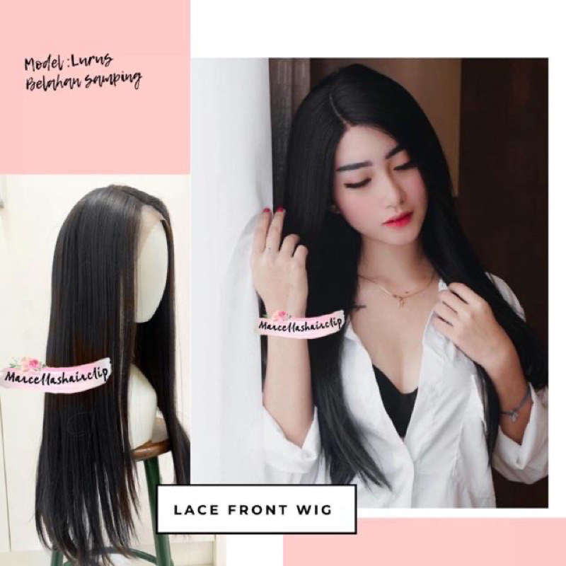 PRELOVED Rambut Palsu Lace Wig premium - LACE FRONT WIG , LURUS PANJANG 60cm