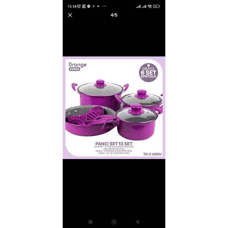 Panci Set Cookware 13 set anti lengket